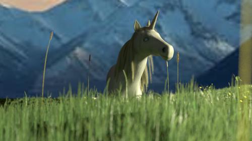 Unicorn, with landscape