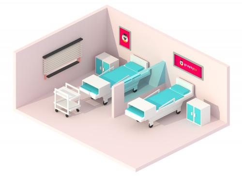 Isometric Hospital Room - graphyTV