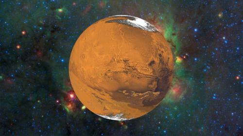 Mars Textured and Rotating in Space