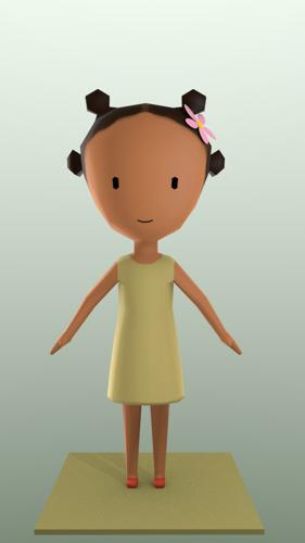 Low Poly African Girl