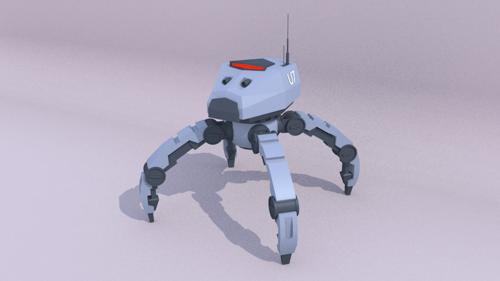 Low Poly Police Crawler Mech