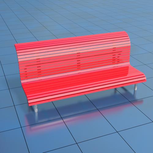 Urban Red Bench