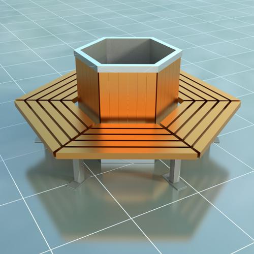 Urban hexagon bench