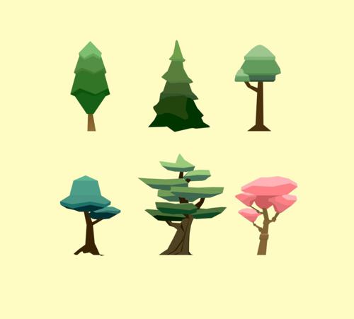Low poly trees