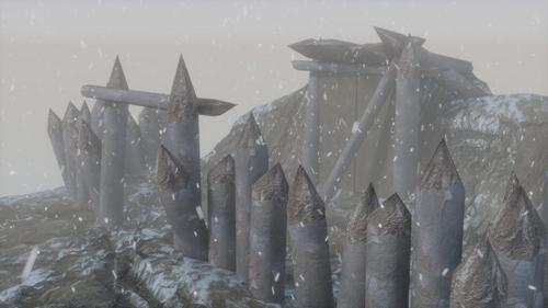 Mountain Mine Entrance (+ Animated Snow)