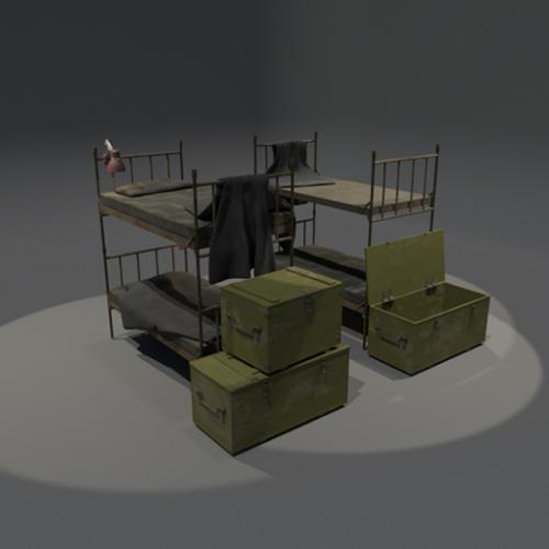 bunkbeds and boxes