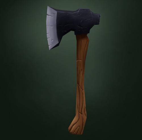Hand painted iron axe