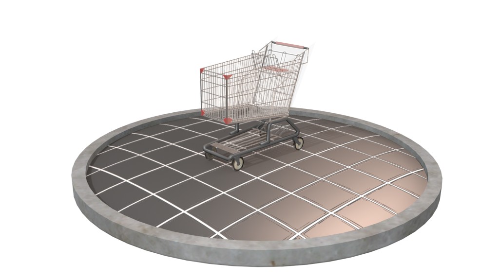 Low poly Shopping cart