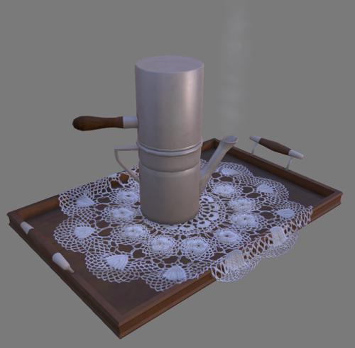 Old Coffemaker And Tray - animated