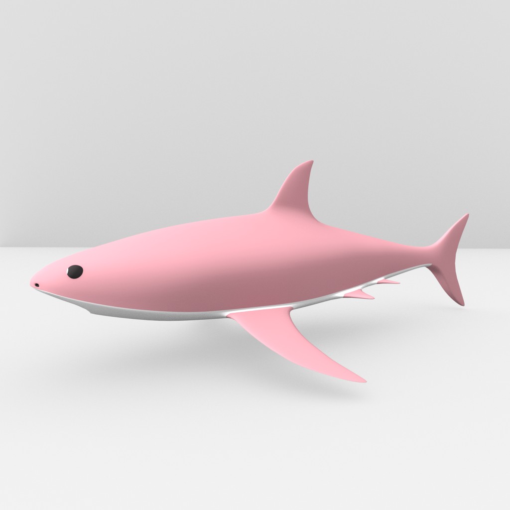 Shark model for cartoon or underwater project