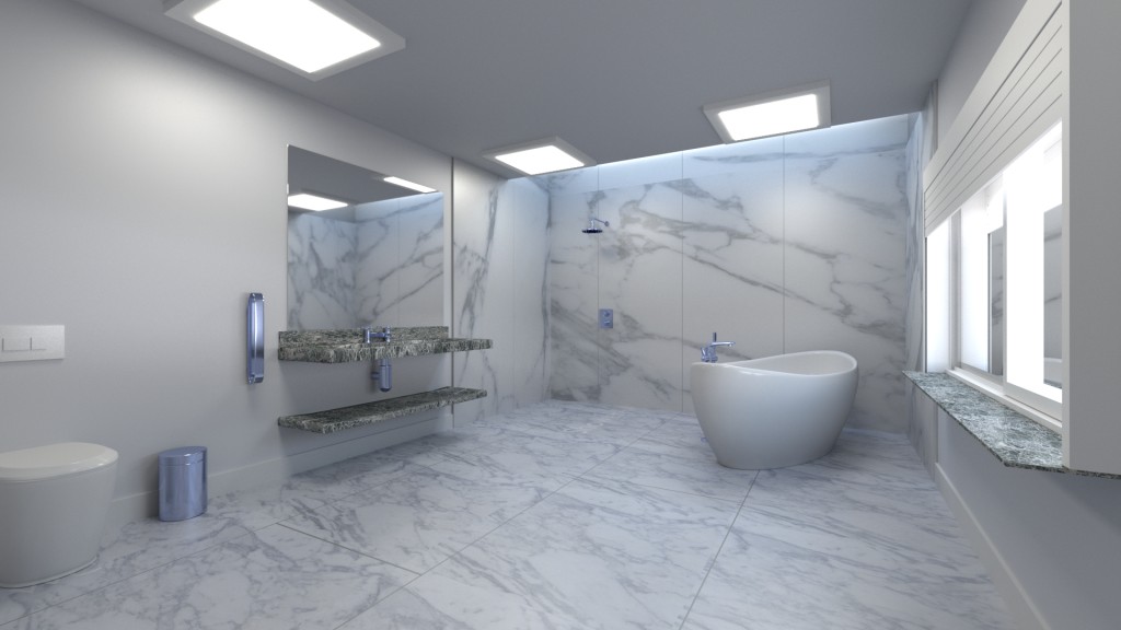 Marbled bathroom