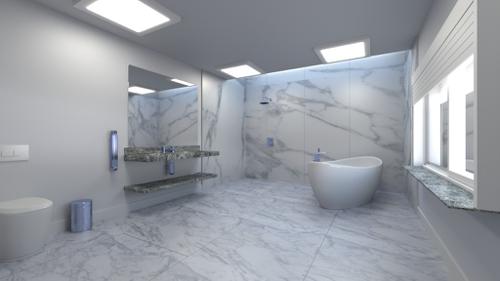 Marbled bathroom