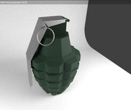 low poly grenade