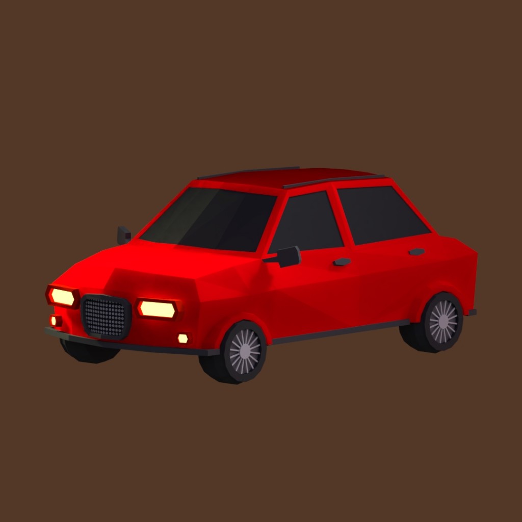 Low Poly Hatchback Car