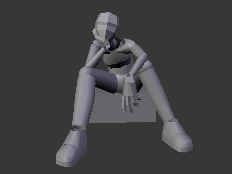 Animation sitting on box