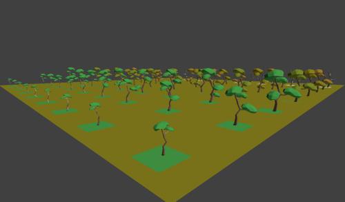9 Low Poly Trees 9 Variants