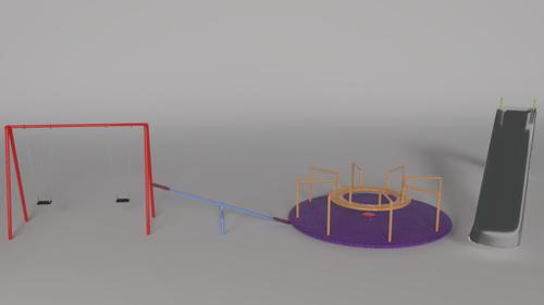 Park play equipment set