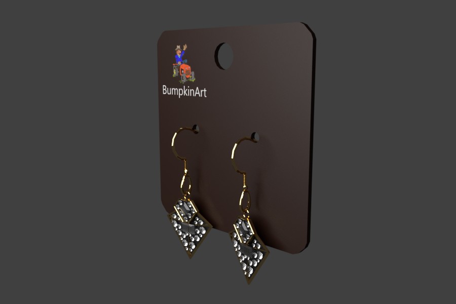 BumpkinArt Jewlery #1 - A pair of Earrings on a Display Card