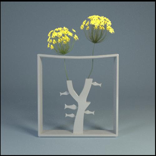 Italian Design Vase + Flower