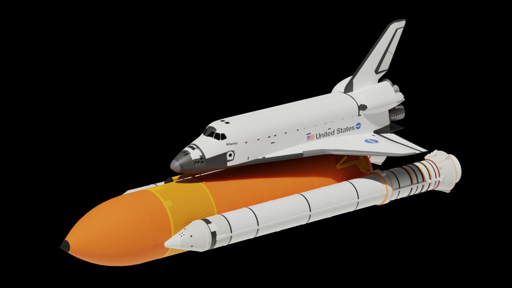 Space Shuttle Side Boosters And Fuel Tank