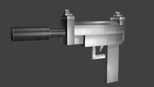 low-poly textured creative silencer pistol