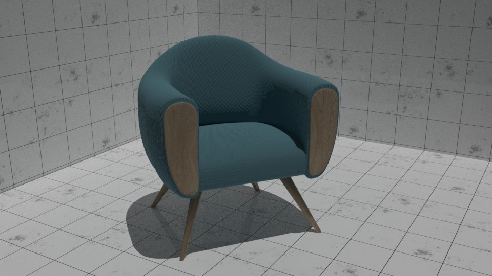 Chair with tile floor / Cadeira com um piso de azulejo