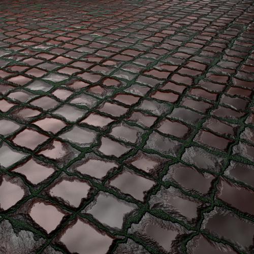 Procedural wet cobblestone