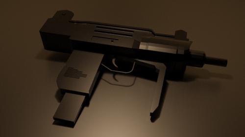 Low poly Uzi gun