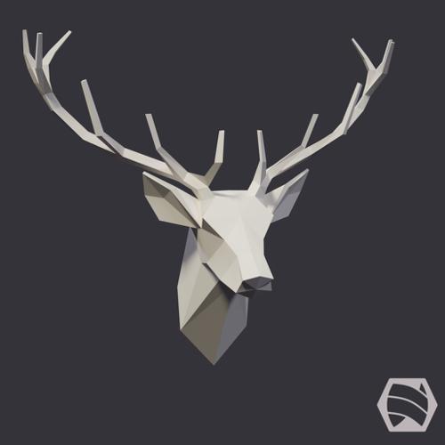 Stag Head - Low-Poly