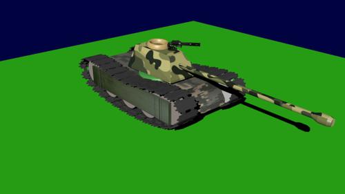 Low-Poly Medium Tracked Tank ( Textured )