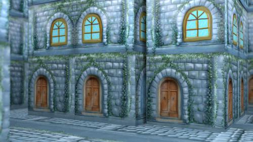 A walk in old stone city street