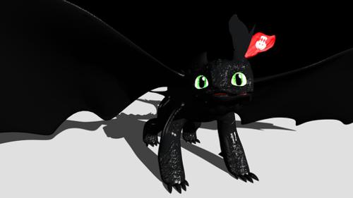 Toothless dragon rigged (how to traing your dragon)