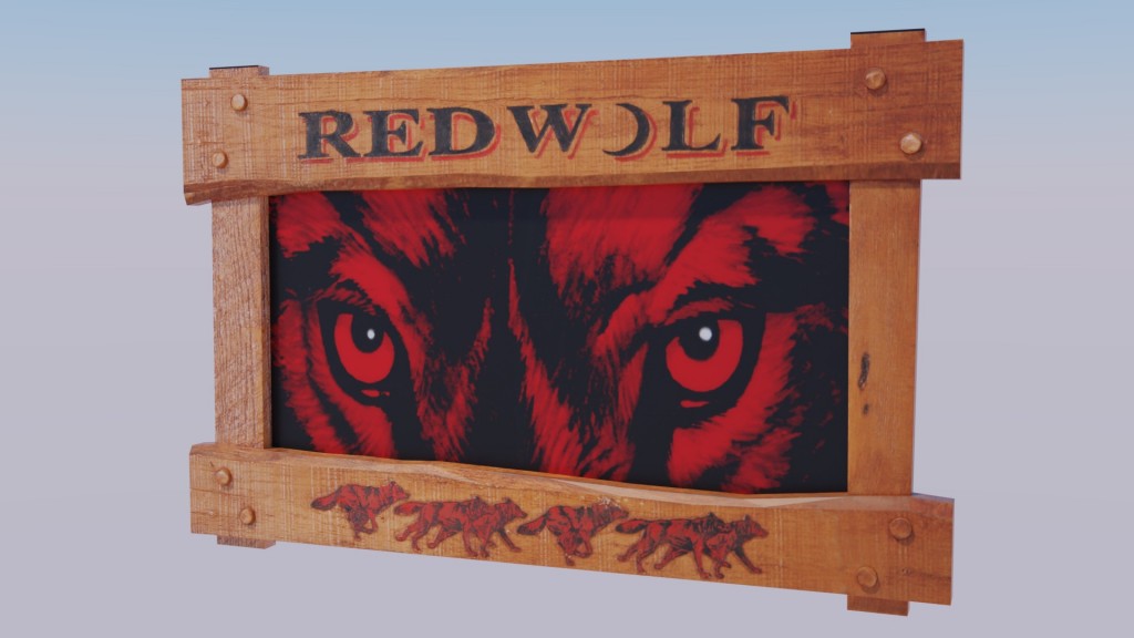 Red Wolf Bar Sign