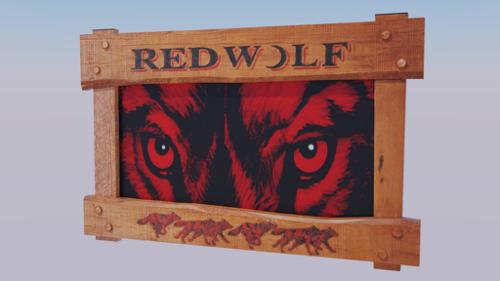 Red Wolf Bar Sign