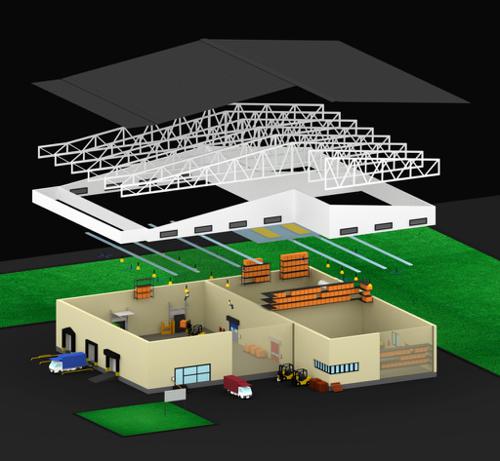 Low-Poly Isometric Warehouse Scene