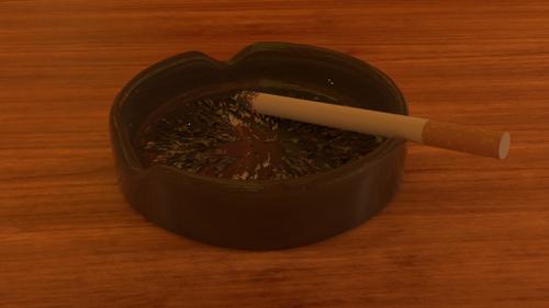 Cigarette and ash tray