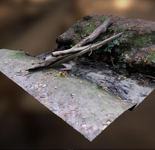 Wooden Bridge above a stream