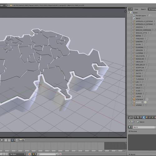 Switzerland in 3d (cantons)