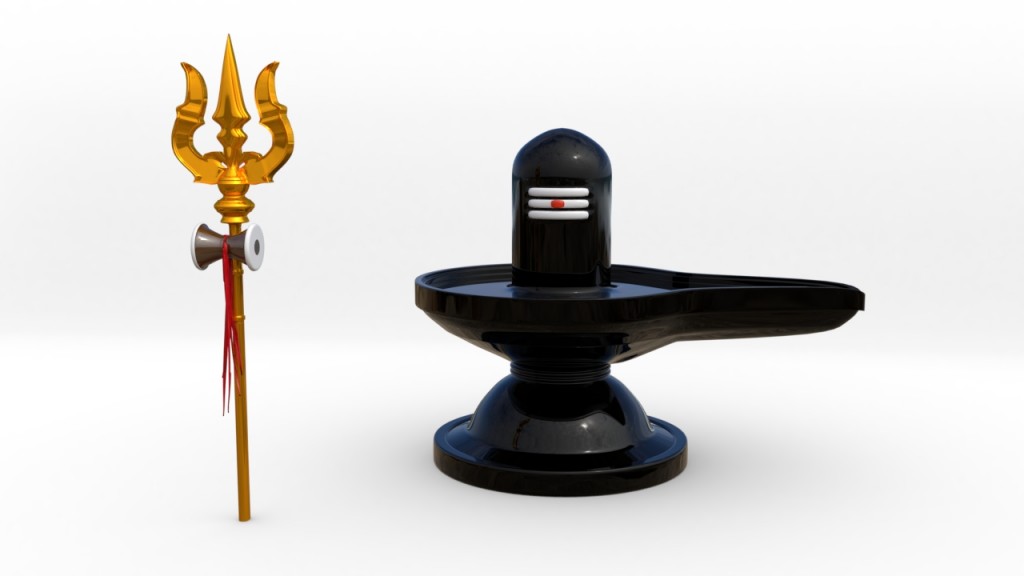 Shiva lingam with soolam