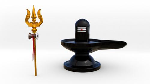 Shiva lingam with soolam