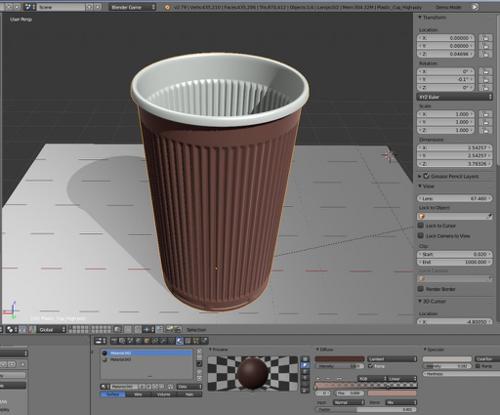 Plastic Cup (High-Poly Version)
