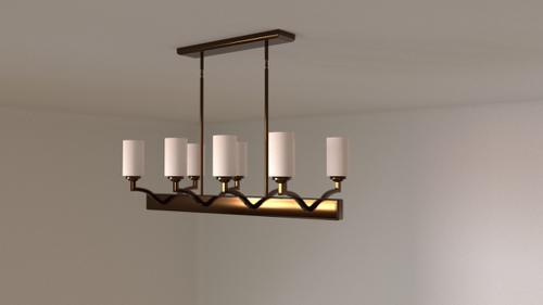 Atwood Transitional Island Light in Oiled Bronze W Satin Opal