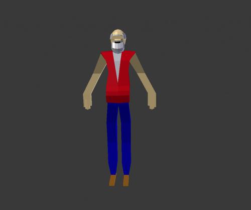 Old man with beer belly in vest