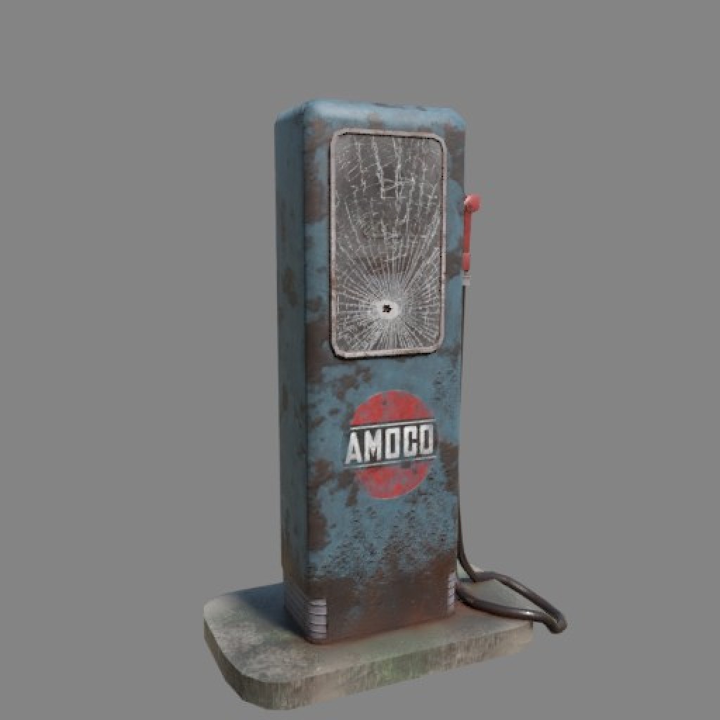 Old gas pump (Game ready)