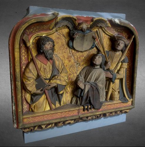 Fragment of an epitaph of a priest with the apostles