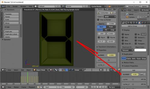 A simple LCD display. Animated with a property