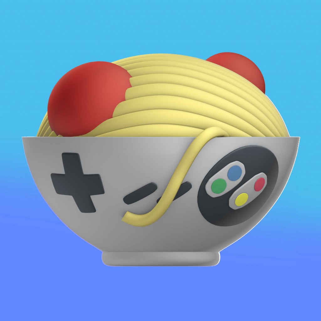 Pastaparty logo - 3D rendition.
