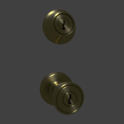 Door Knob and Lock Keyed Set