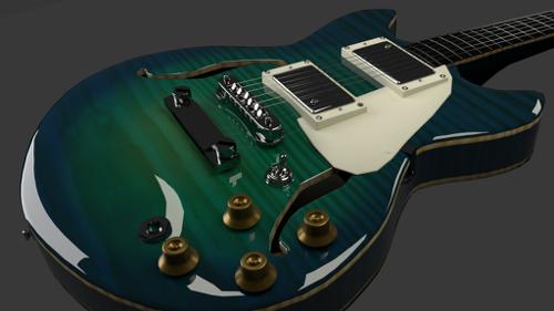 Stylised Gibson Es-335 3D model
