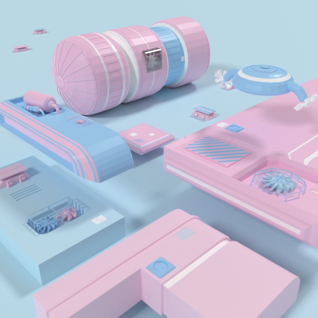 Low Poly Sci-Fi Factory